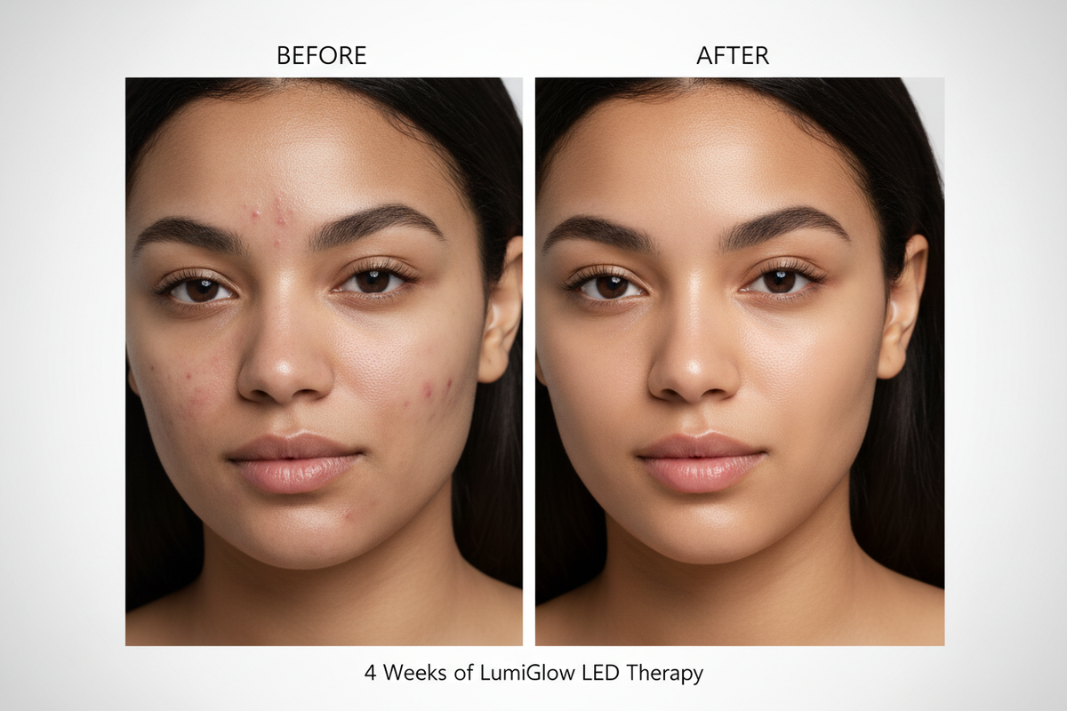LumiGlow Before & After – Darker Skin