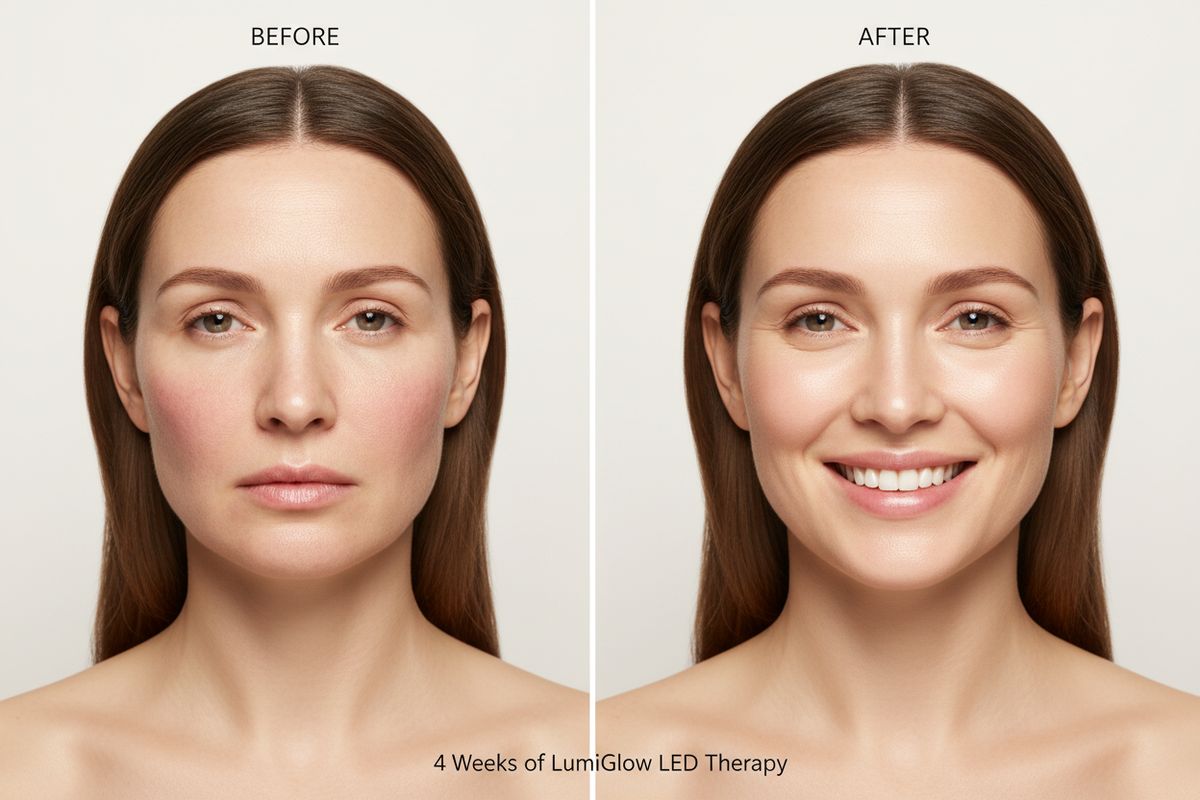 LumiGlow Before & After – Fair Skin