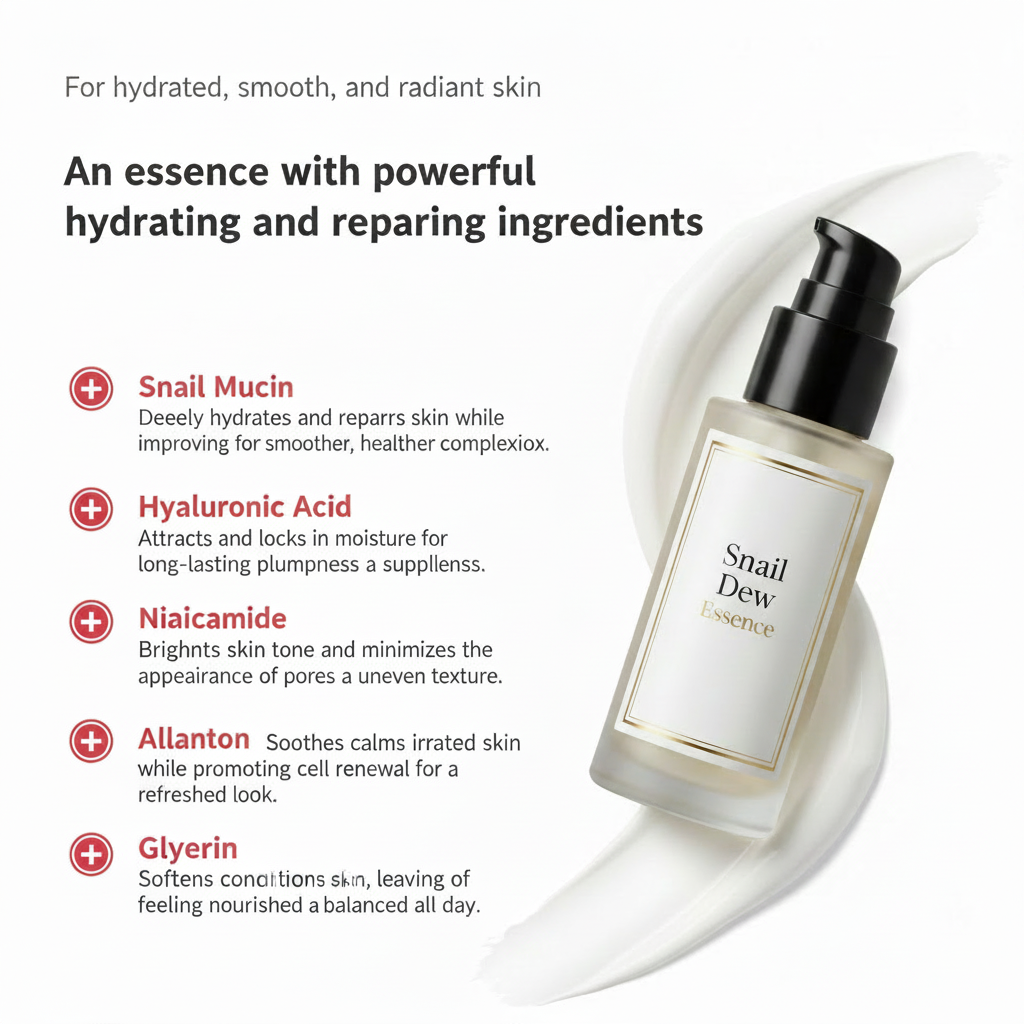 Snail Dew Essence - Ingredient Infographic